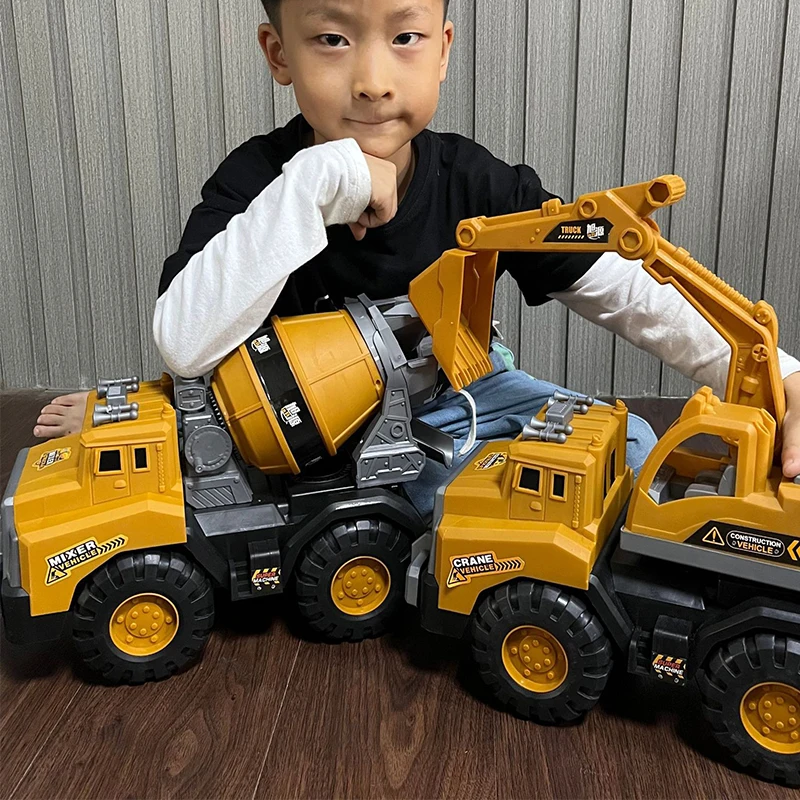 Large Children\'s Car 4 Wheels Excavator Trucks Shovel Loader Tipper Mixer Lifting Crane Truck Model Transport Cart Kids Gifts