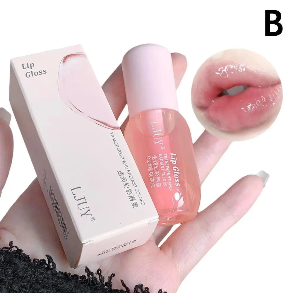 Long Lasting Nourishes Crystal Jelly Lip Oil Moisturizing Reduce Lip Line Anti Aging Anti-drying Fruit Lip Balm Lipstick