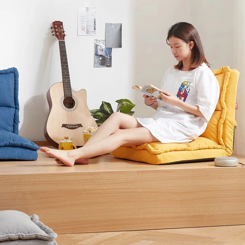 Adjustable Lounge Chair Compact Floor Sofa for Small Spaces with Backrest Chic Tatami Seat