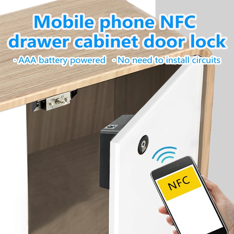 Mobile phone NFC smart locker electronic lock RFID13.56mhz invisible furniture sensor cabinet lock drawer door lock