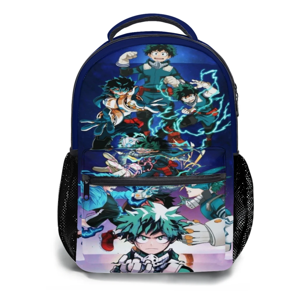 Mochila Anime My Hero Academia para Crianças, Mochila Estudantil de Grande Capacidade, Cartoon High School, 17"