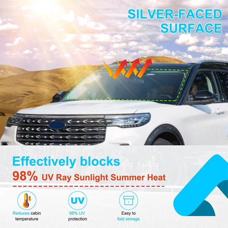 For Ford Explorer 2020 2021 2022 2023 Car Full Coverage Sunshades Car Sun Visor Sunscreen Window Sunshade Covers Accessories