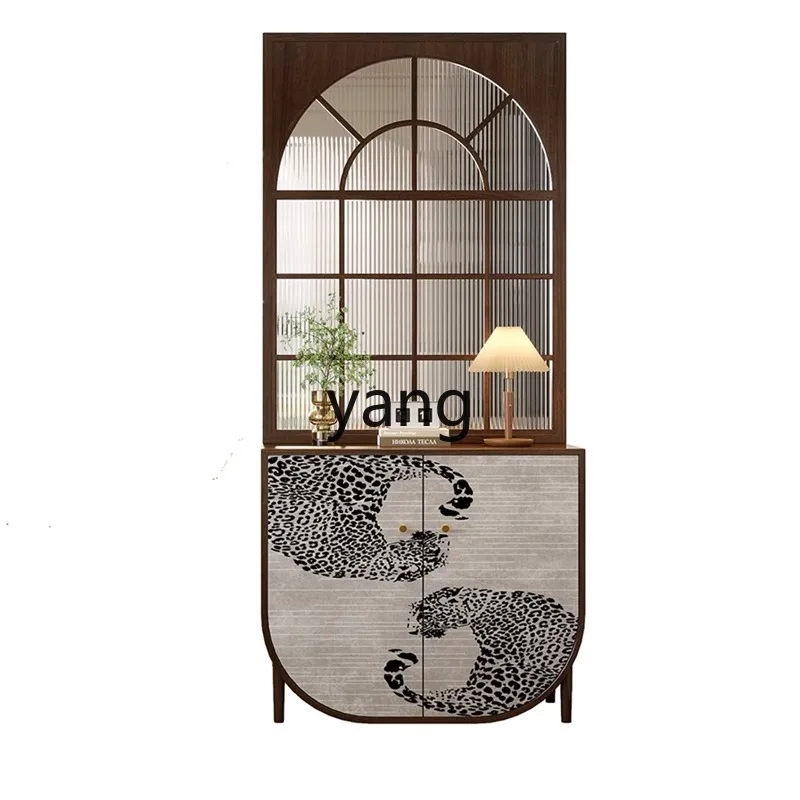 LH1   retro solid wood Changhong glass entrance door cabinet