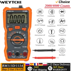 RM113D/113A cyfrowy multimetr 6000/2000 zlicza woltomierz AC/DC pomiar temperatury miernik magnetyczny NCV Tester