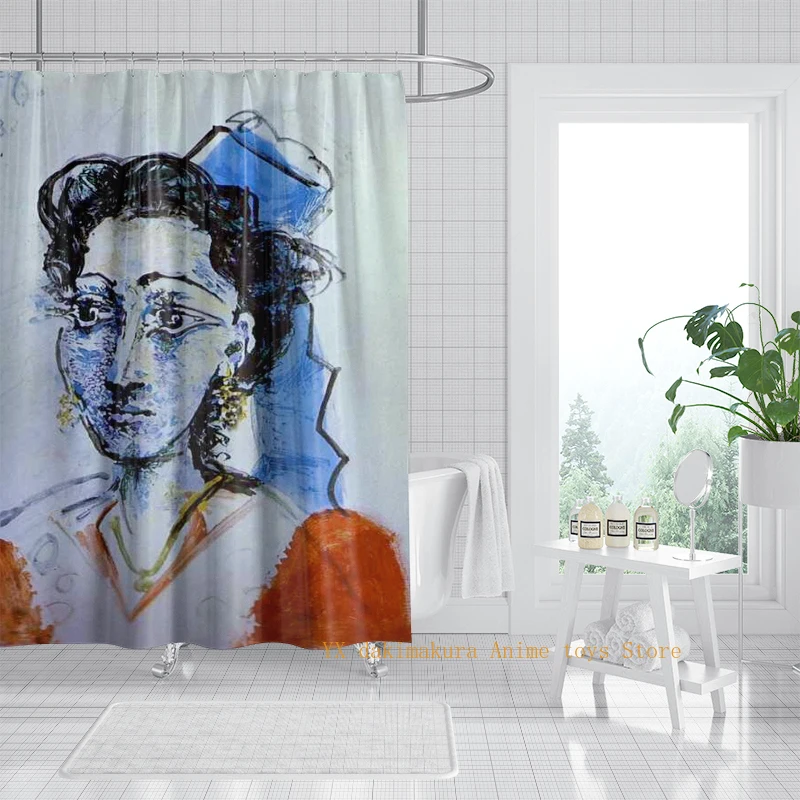 

Декоративная занавеска для душа с принтом в стиле аниме, влагостойкая и устойчивая к плесени, не требует штамповки, простая в установке