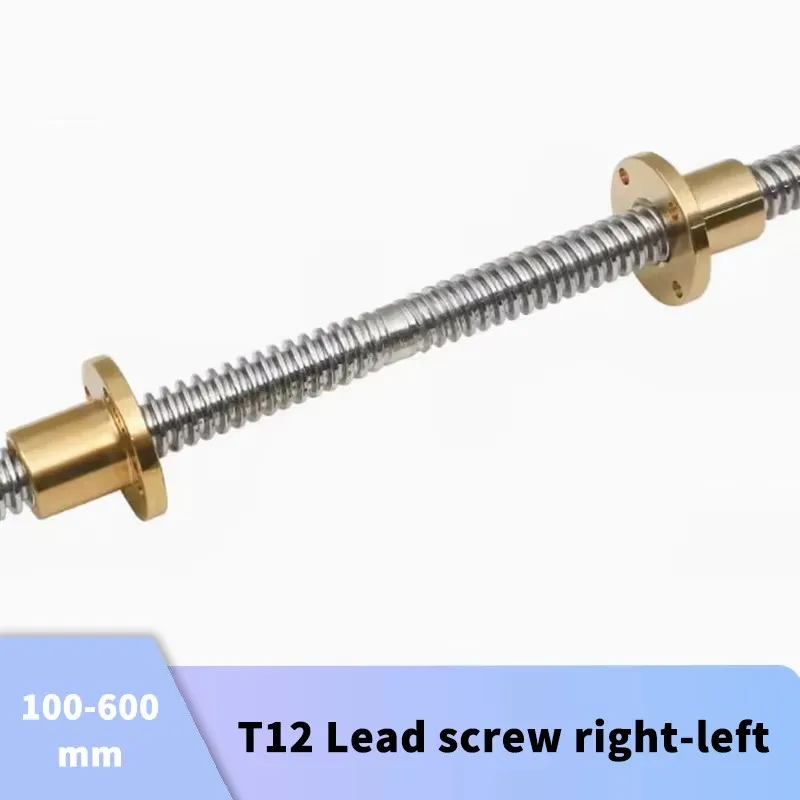 

T12 Lead Screw right-left length OD 12mm Lead 2mm/3mm Pitch 2/3mm Lenght 200mm 250mm 300mm 350mm 400mm 450mm 500mm With Nut For