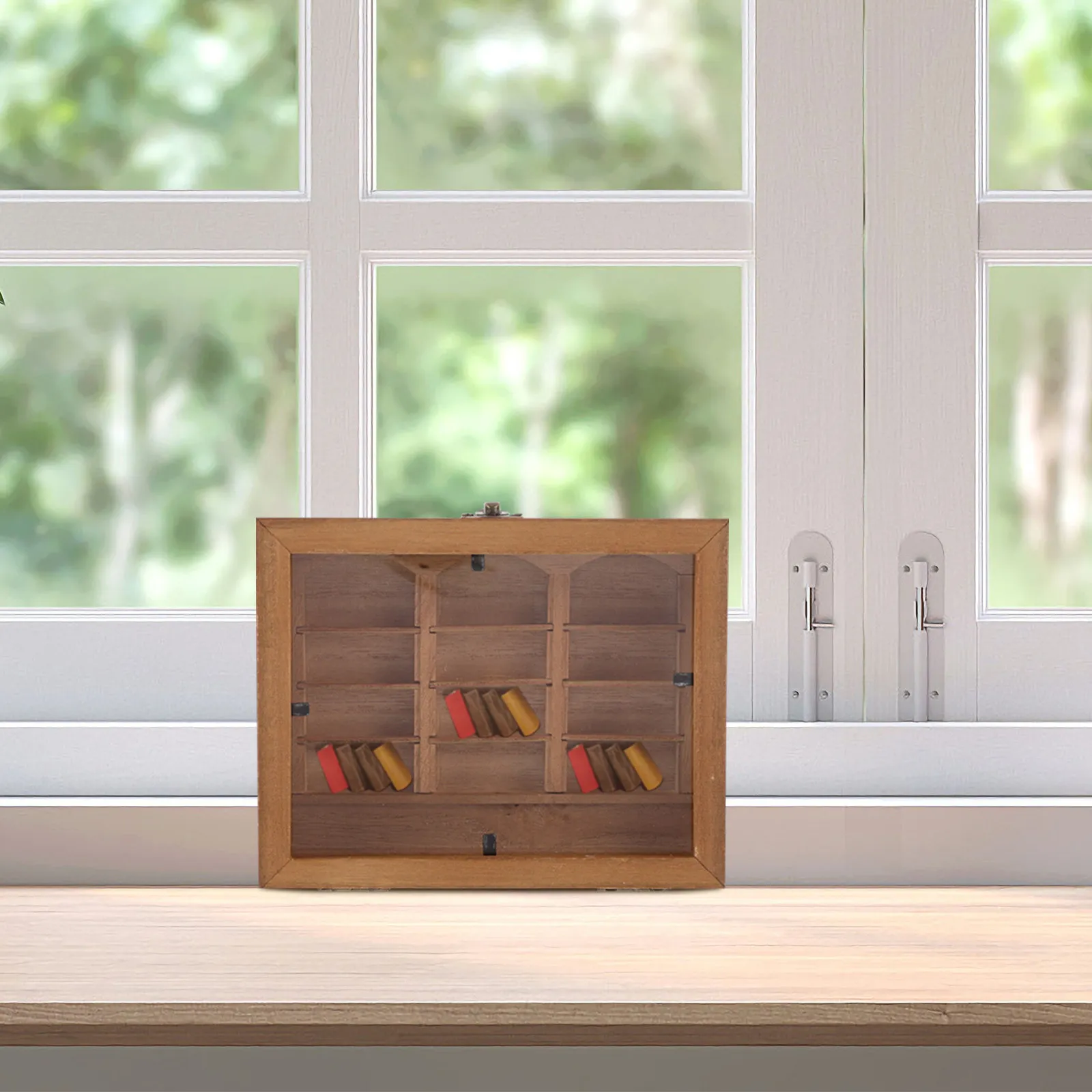 

Miniature Bookshelf Compact Design Mini House Prop Unique Style Decor for Various Settings High Attention to Detail