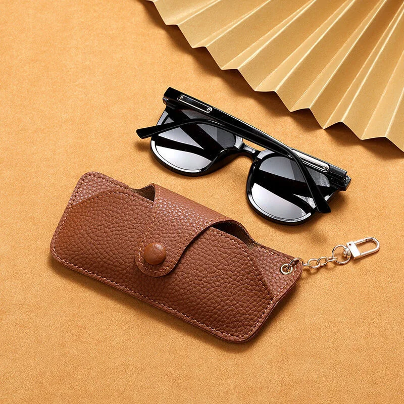 

Portable PU Leather Myopia Glasses Bag with Lanyard Sunglasses Protective Case Eyeglasses Storage Box Eyewear Holder Organizer