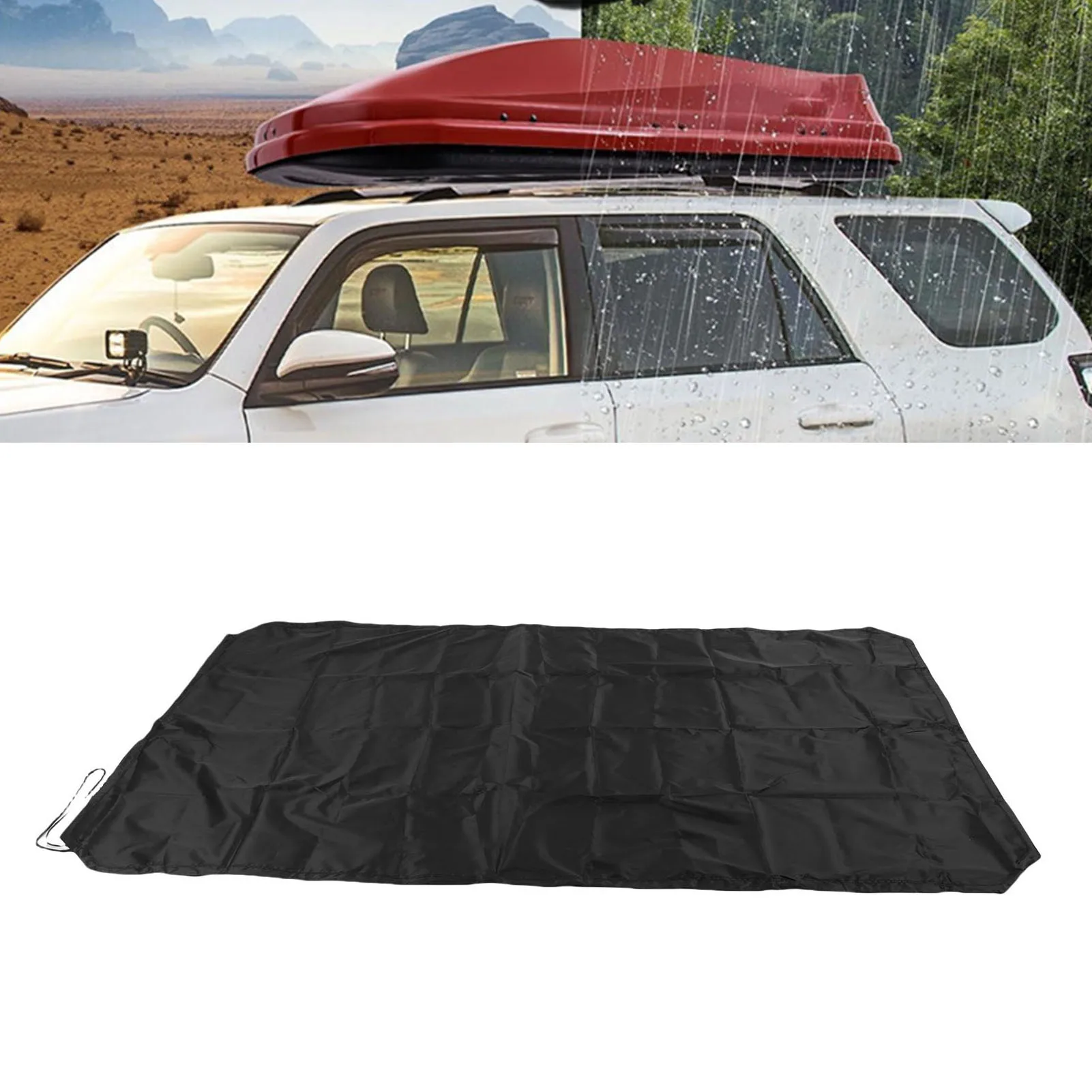 

Car Roof Rack Cover Car Roof Box Cover Cargo Rack Water Rain Dust Proof for SUV Outdoor Travel 210D Silver Coated Oxford Cloth