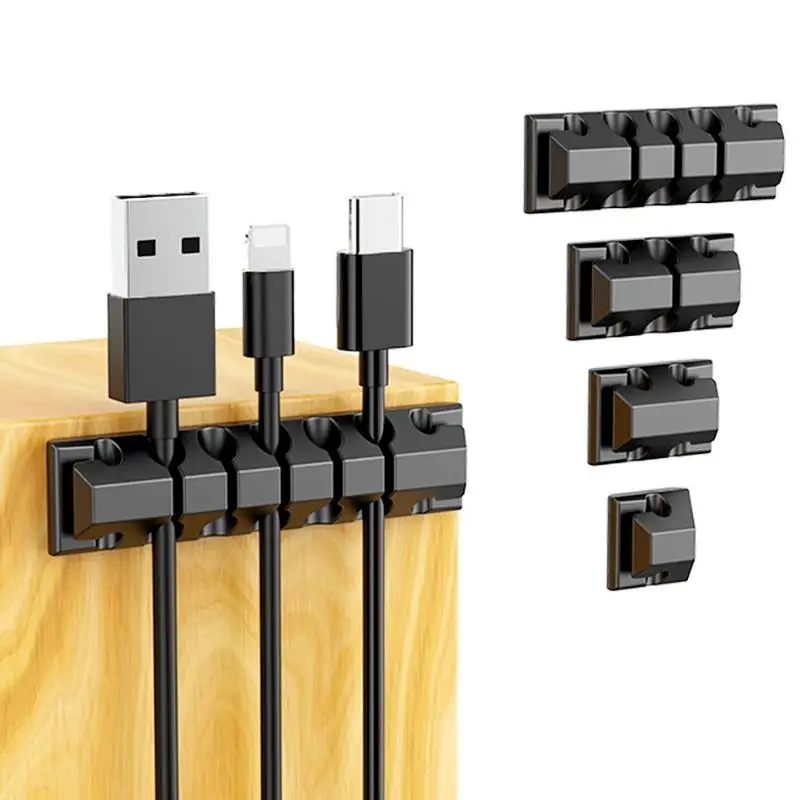5Pcs Tear Resistant Silicone Cable Organizer Porous USB Cord Winder for Travel Car Office Cable Management
