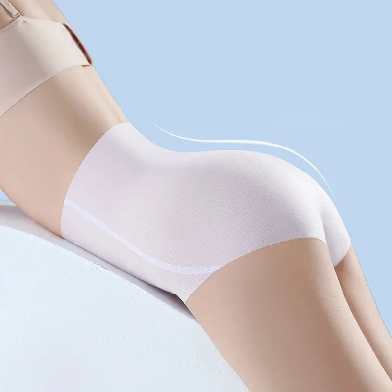 4Pcs/set Seamless High Waist Ice Silk Quick-drying Panties Underwear Ladies Summer Ultra-thin Panties Women Fitness Briefs