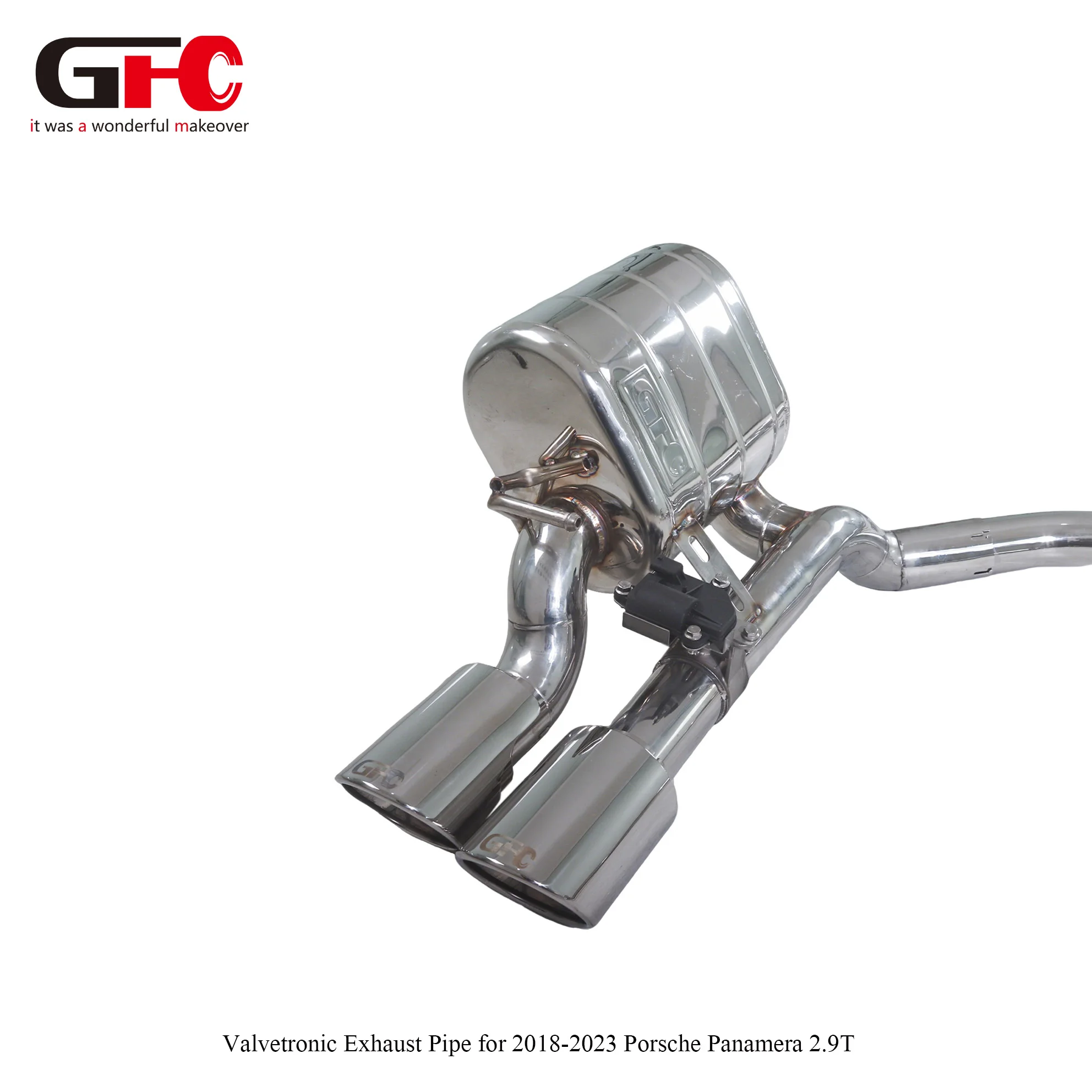 For GFC Porsche Panamera 976 2.9T Catback Exhaust Dual Valve Dual Muffler Quad Outlet Stainless Steel Exhaust System