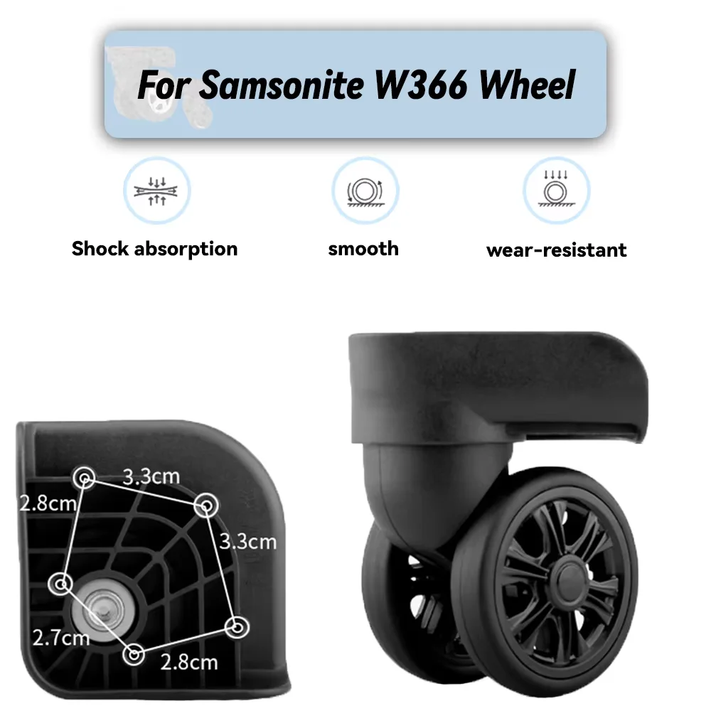 

For Samsonite W366 Universal Wheel Replacement Suitcase Rotating Smooth Silent Shock Absorbing Wheel Accessories Wheels Casters