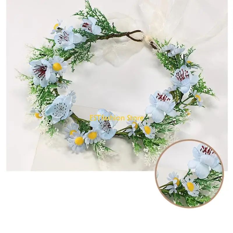 

Y5GC пластиковый головной убор с цветочным узором и лентой, обрезанный ободок для волос для свадьбы, повседневной носки