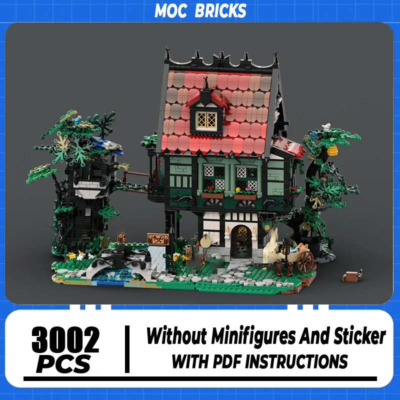 

Medieval Castle Model Moc Building Bricks Forestmen Tavern Model Technology Blocks Gifts Christmas City Street Toys DIY Assembly