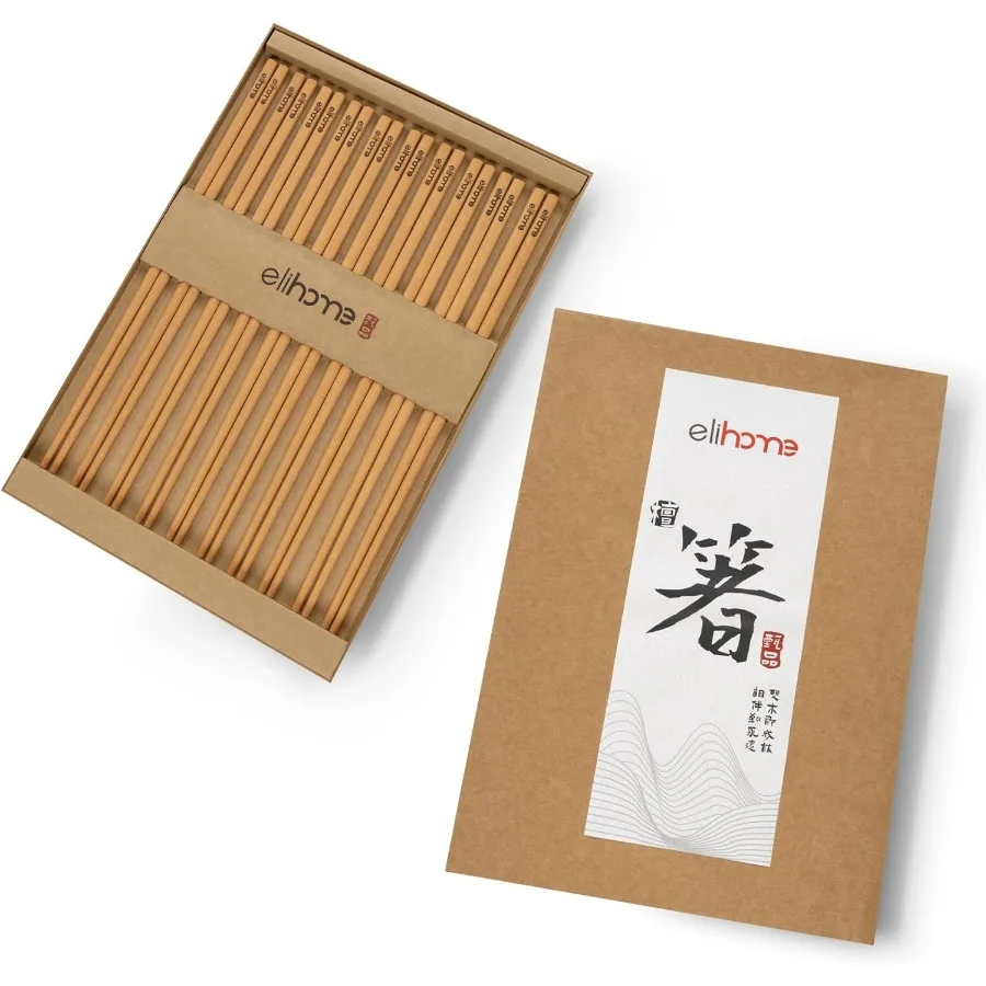 

Elihome Premium Wood Fiber Chopsticks Dishwasher Safe Heat Resistant Reusable Japanese Chinese Chopsticks for Dining and Kitche
