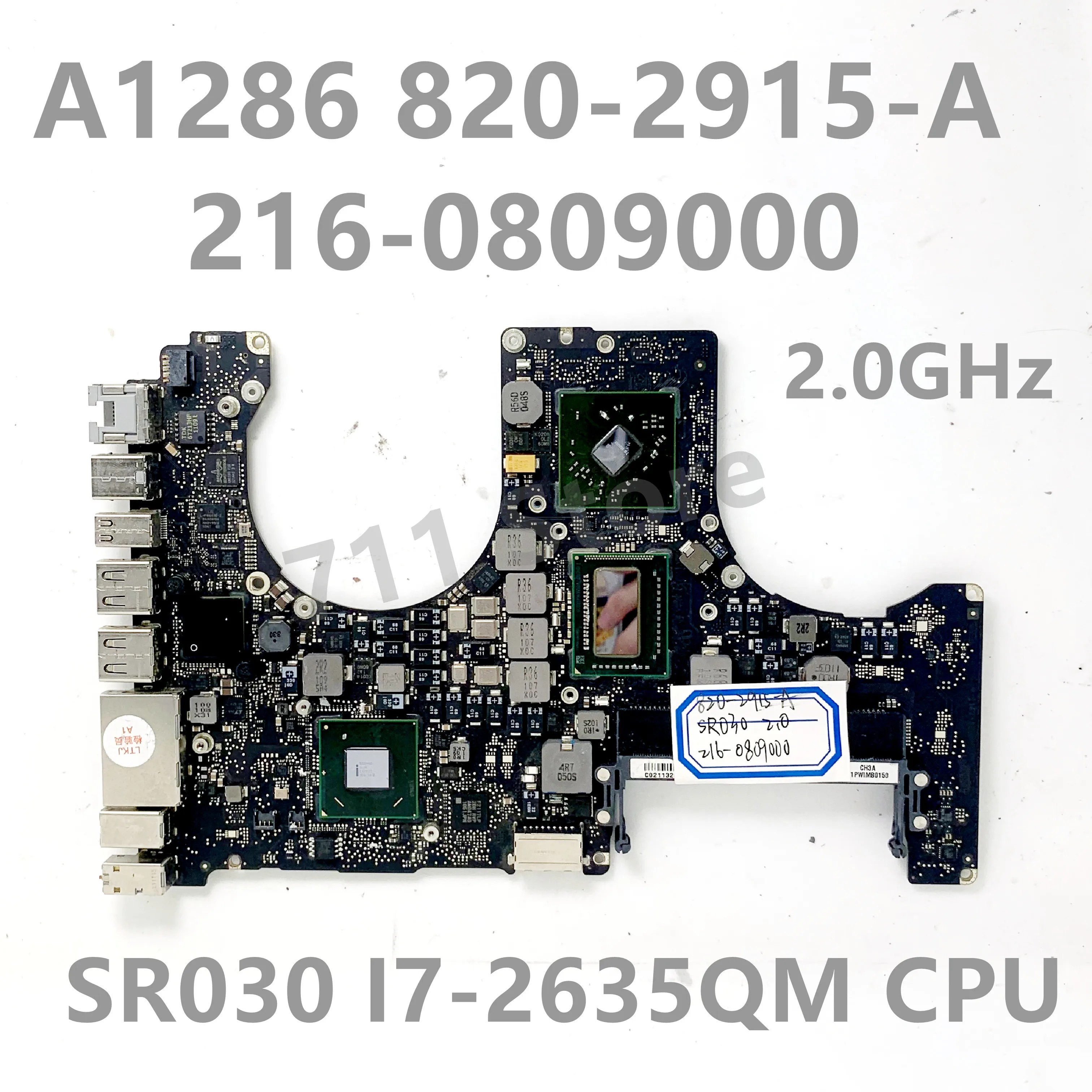 820-2915-A 2.0 2.2 2.3GHz Mainboard For APPLE A1286 MacBook Pro 15" Logic Board Laptop Motherboard HM65 100% Working Well