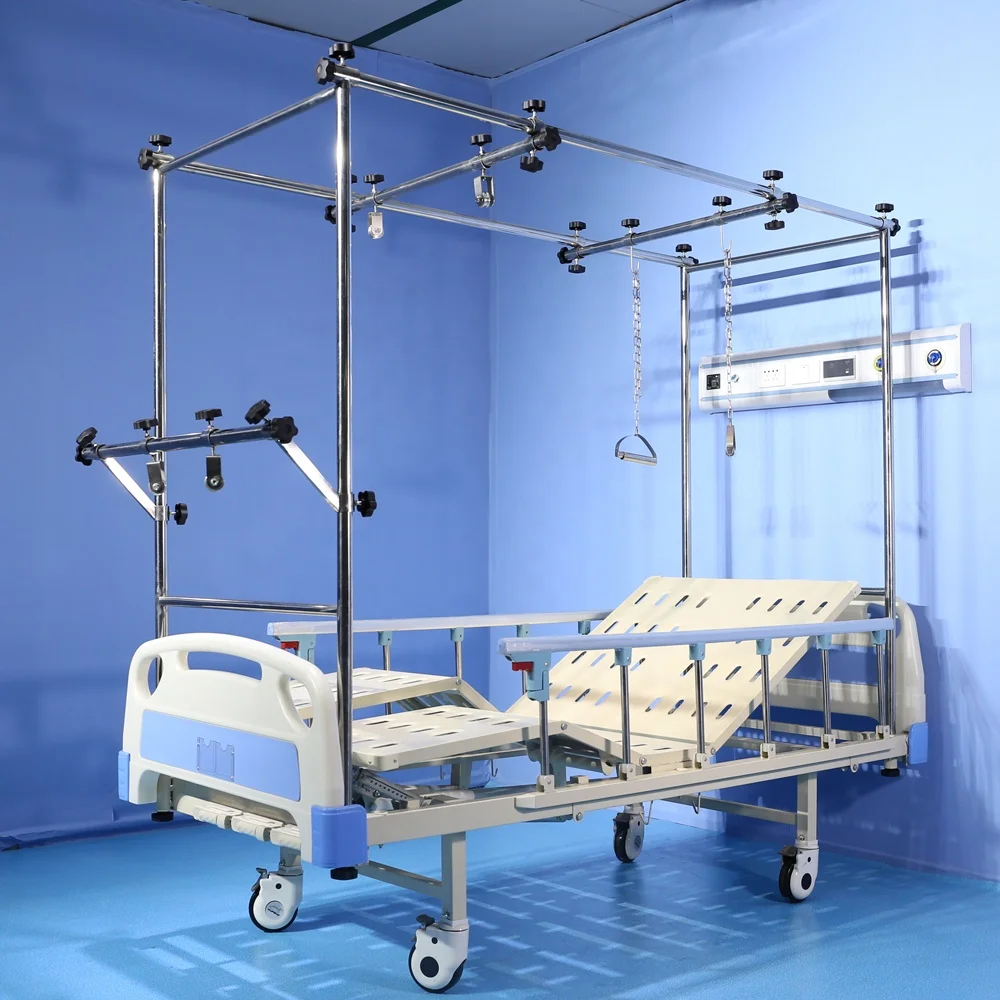 

Hospital Medical Orthopedic- Traction Bed Heavy Duty Luxury Hospital Bed Multi-Function Movable Medical Adjustable Bed