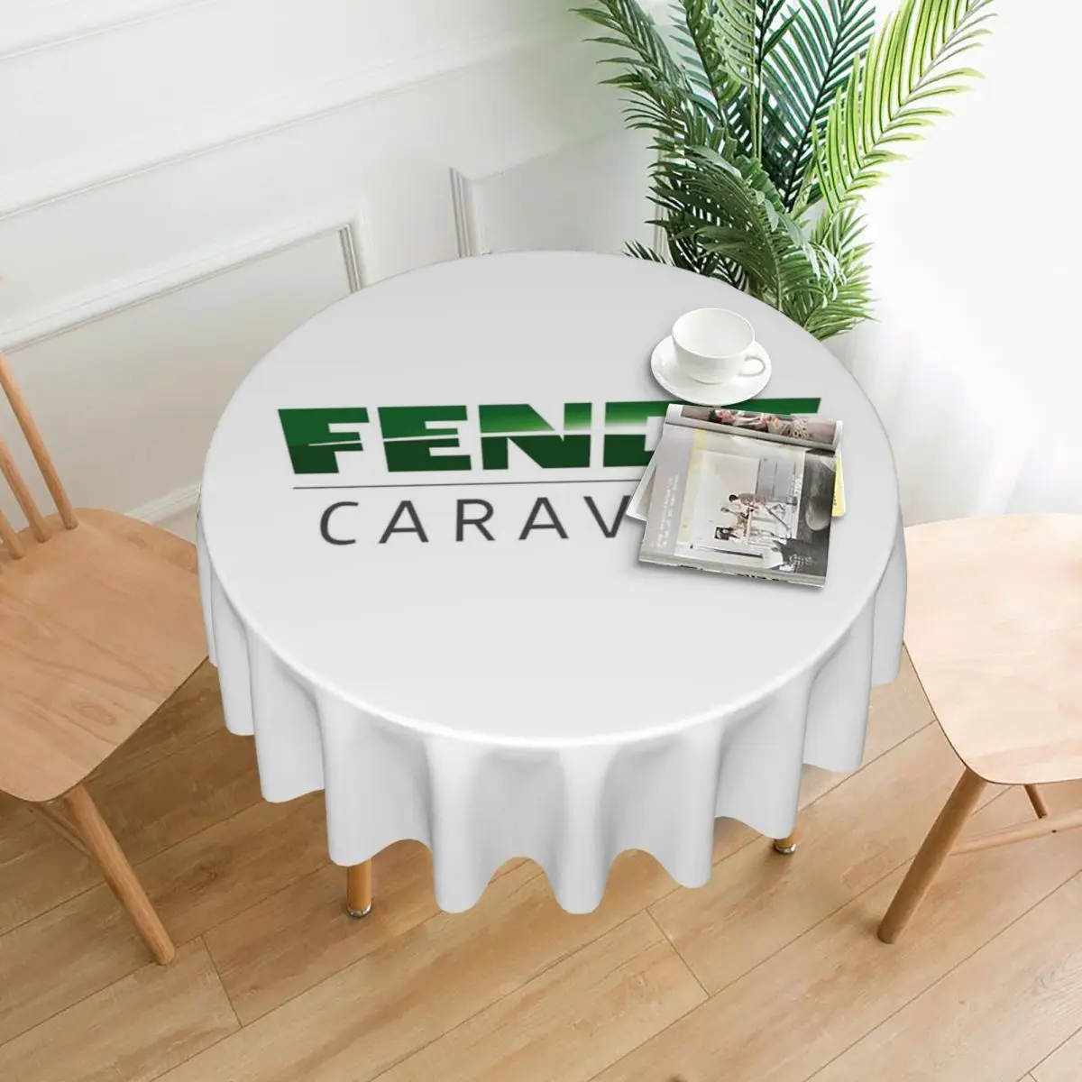 Fendt Caravan (7) Waterproof Round Tablecloth Oilproof Table Cloth for Kitchen Events Dining Table Cover 60 inches