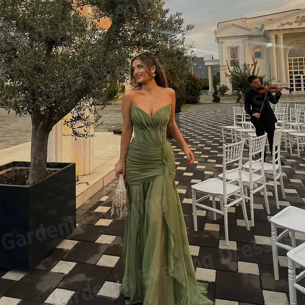 

Elegant Mermaid Women's Evening Dresses Backless Sleeveless Prom Gowns Vestidos Para Mujer Sexy V Neck Customized Robe De Soirée