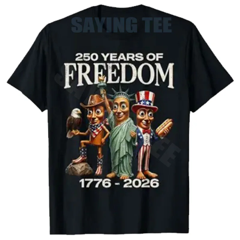 Tung Sahur 250 Years Freedom Patriotic Outfit Brainrot Joke T-Shirt Y2k Cowboy Liberty Uncle Tung Sahur Aesthetic Clothes USA