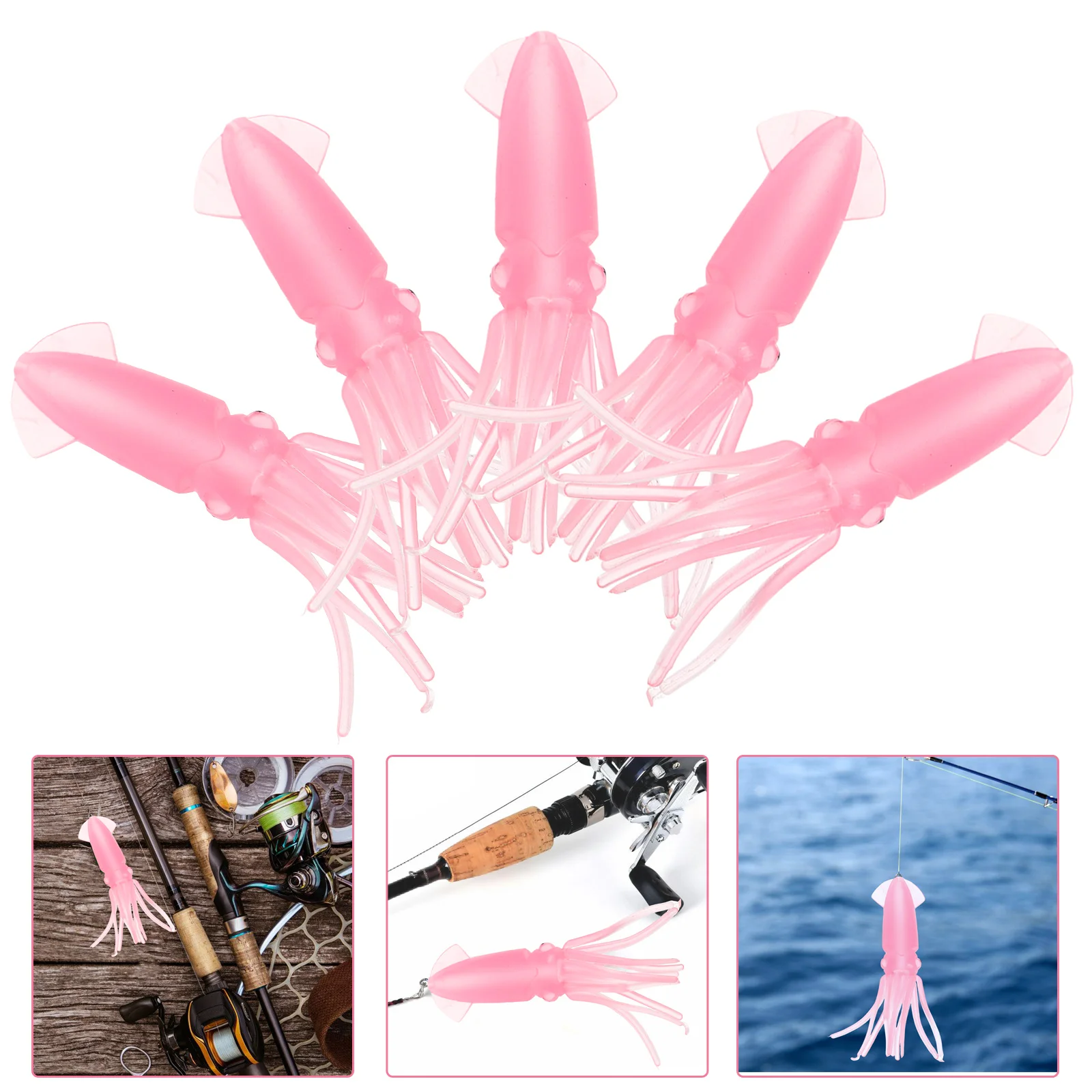

5 Pcs 6 Lures For Portable Baits 5cm Pink Soft Tool Lures Artificial Fishing Tackle Fishing Tools Reusable Bait Tools