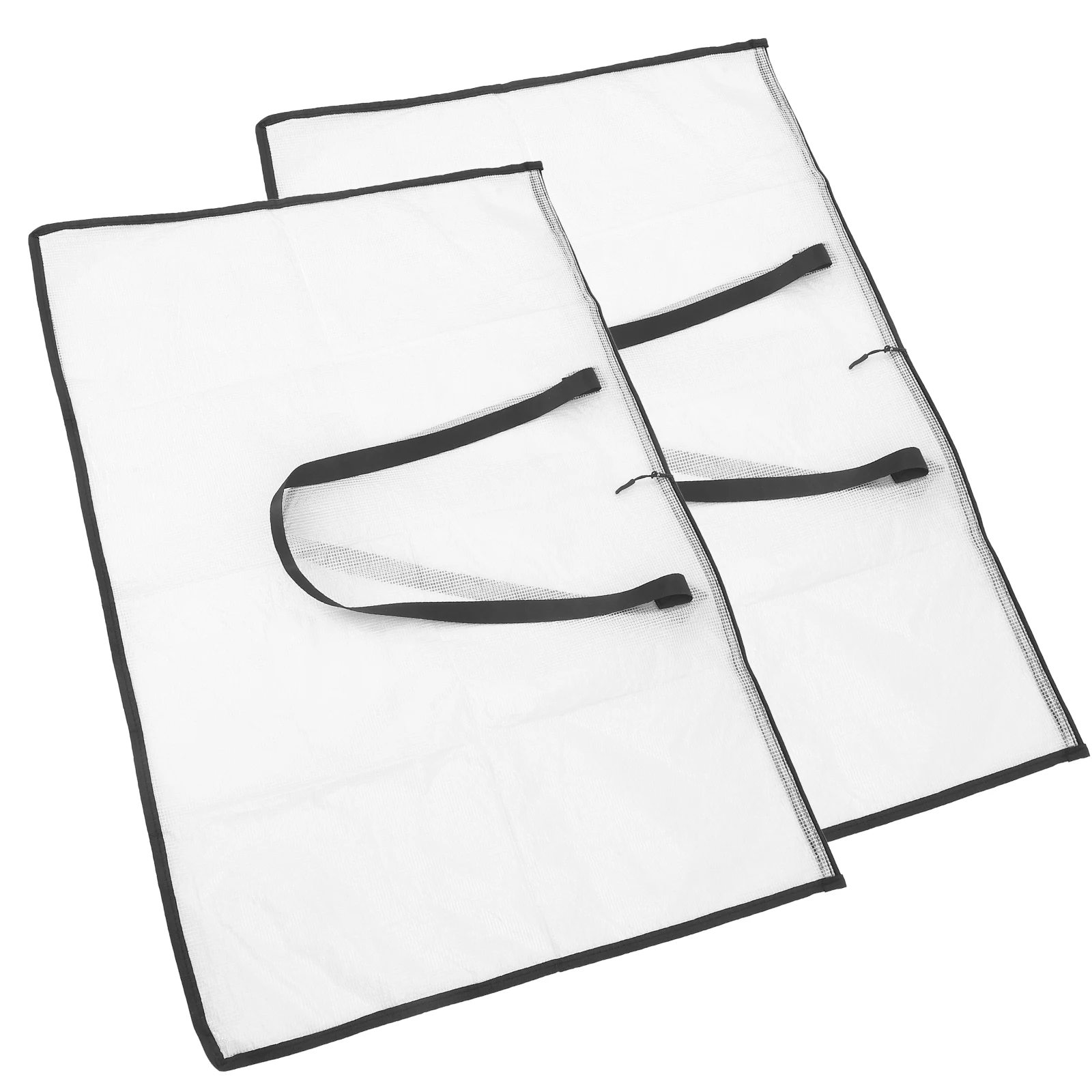 

2Pcs Transparent File Bags Large Capacity Portfolio Case Poster Storage Bag Drawing Board Carrier White Grid Tote Bags