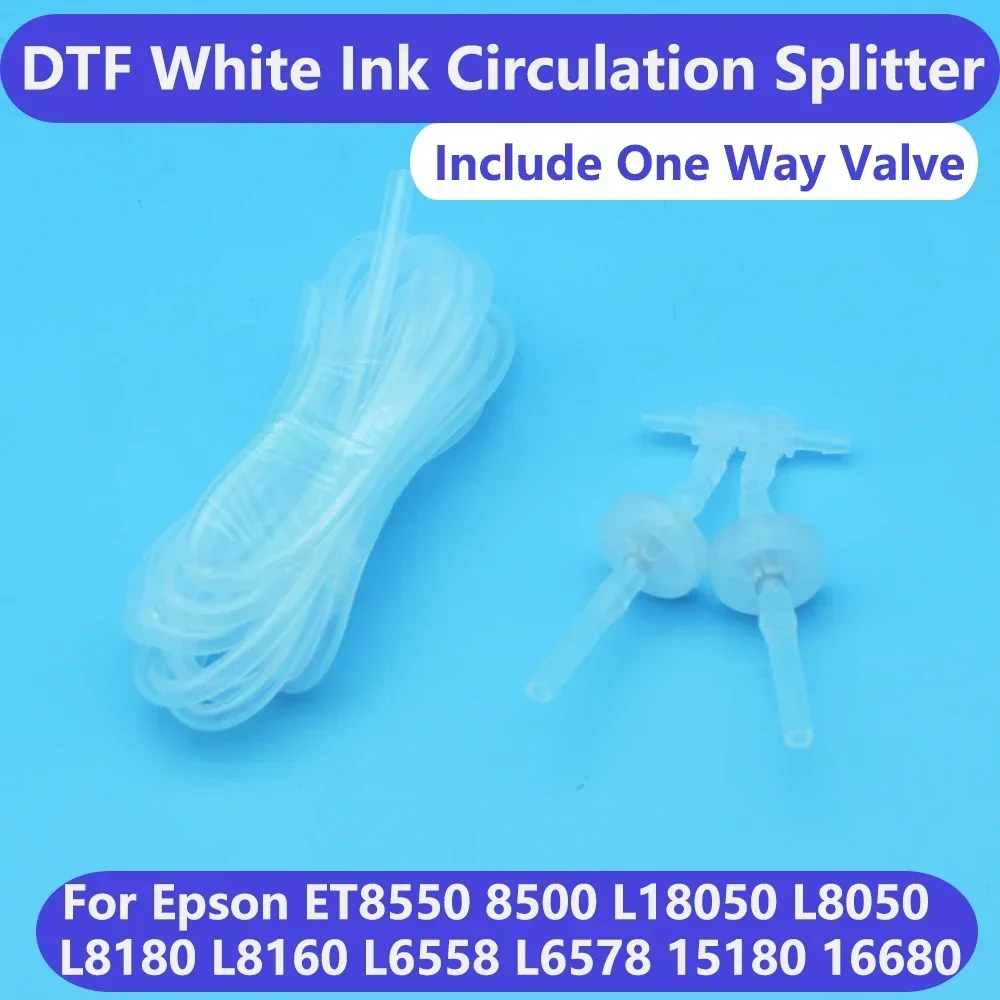 

DTF DTG No Colors Mix One Way Valve White Ink Circulate Splitter Connector Kit For Epson L18050 L8050 ET8550 ET 8550 L8180 8500