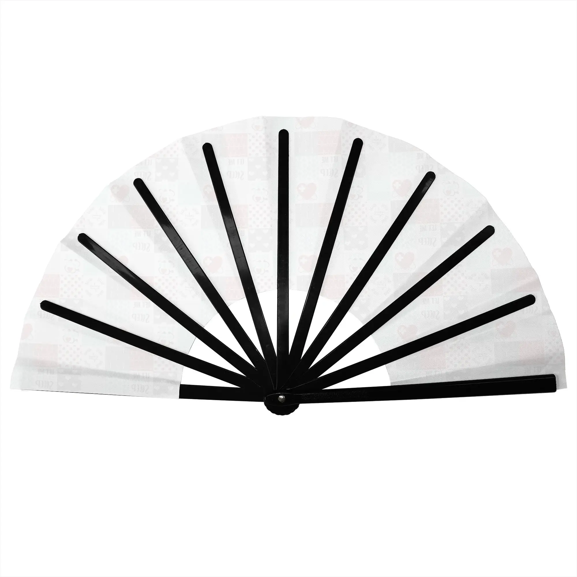 Nurse Patchwork Red And Aqua Hand Fan Promotional Gift Party  Durable Folding Fans Unique Bulk Pack Fan