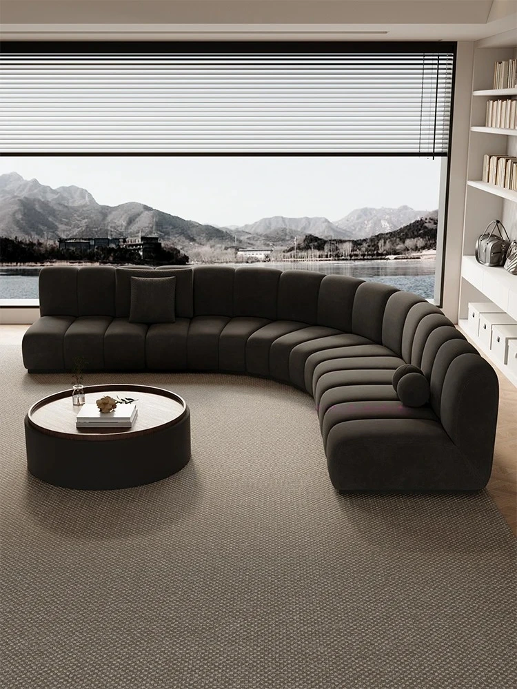 

Curved corner sofa light luxury modern designer special-shaped L-shaped beauty salon