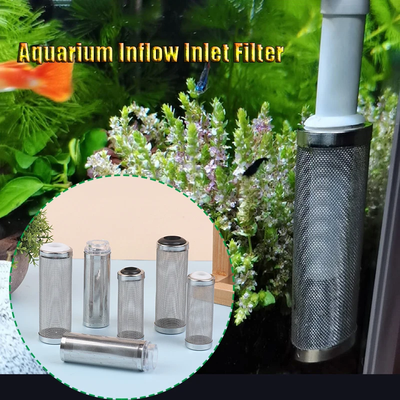 12/16mm Aquarium Stainless Steel Inflow Inlet Filter Mesh Net Guard Fish Tank Filter Accesories Intake Strainer Prefilter Cover