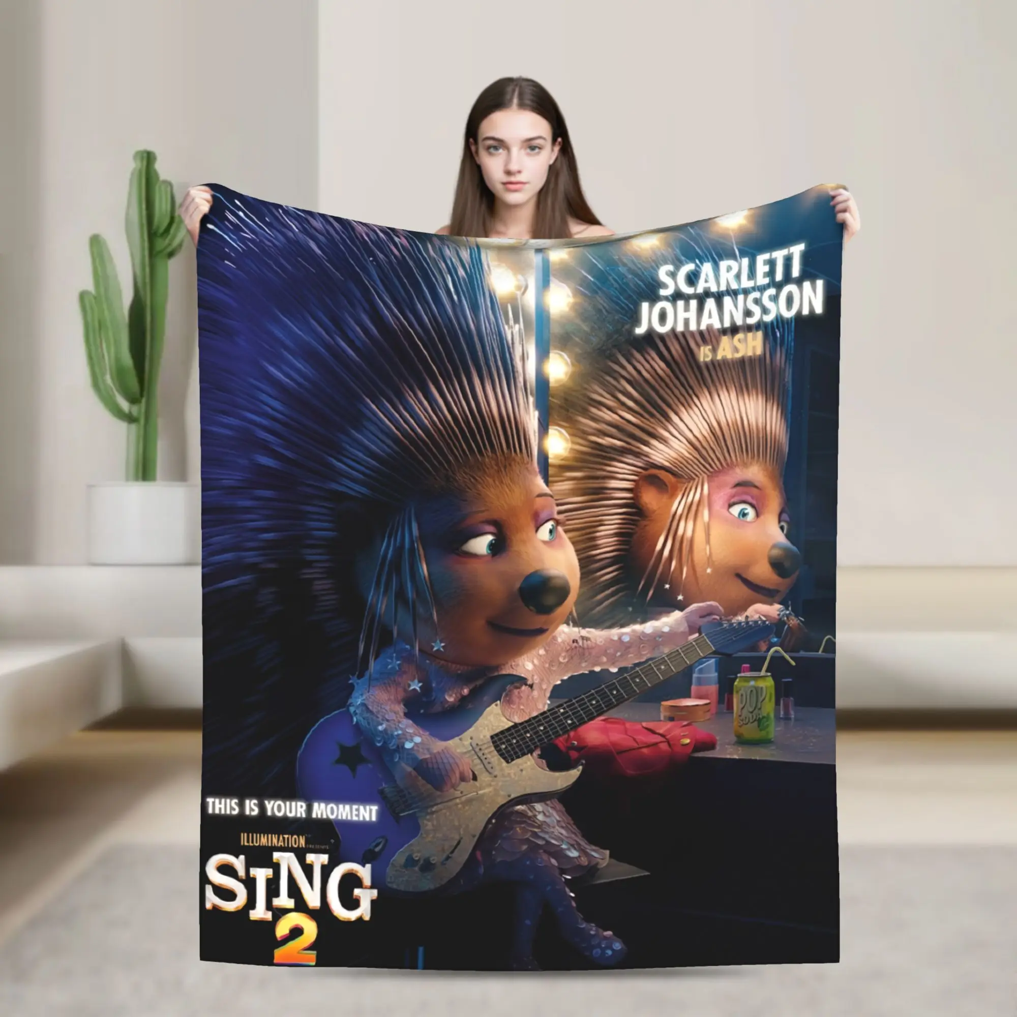 Sing 2 Movie Throw Blanket for Couch  Fuzzy Soft Plush Blanket 50x60 Inch Multiple Sizes Bedspread for All Seasons