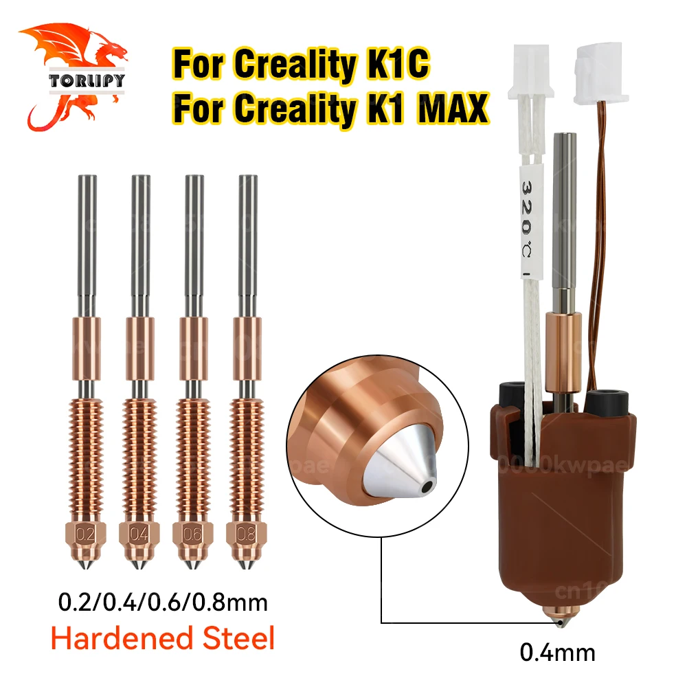 Zestaw ceramicznego bloku grzewczego hotendu do Creality K1C K1 Max, części do drukarki 3D, zestaw dysz szybkiej wymiany, odporny na temperaturę heat break hotend