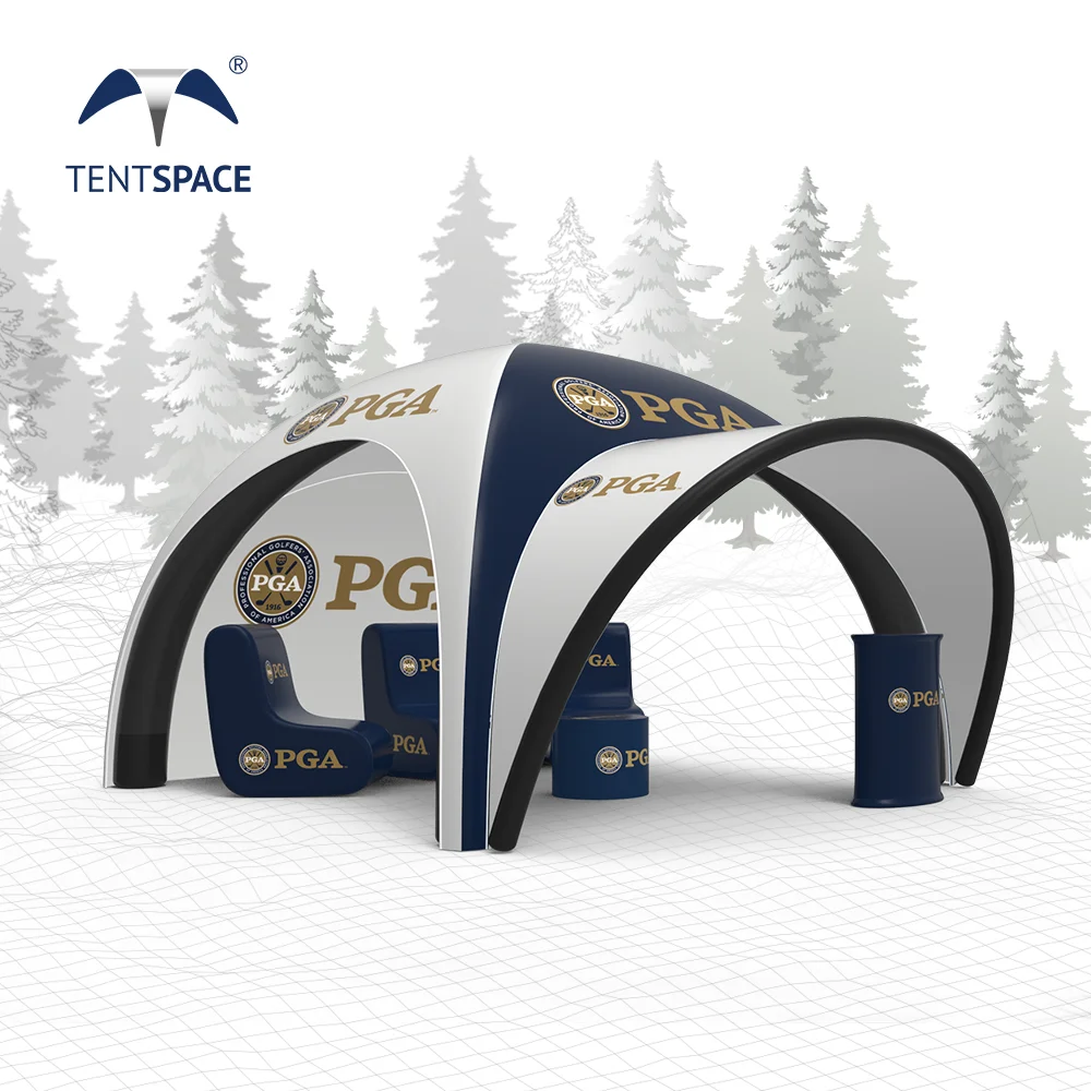 Marquesina inflable hermética impermeable con logotipo personalizado, 4x4m, TPU, 13 pies, juego de tienda de campaña para eventos con accesorios