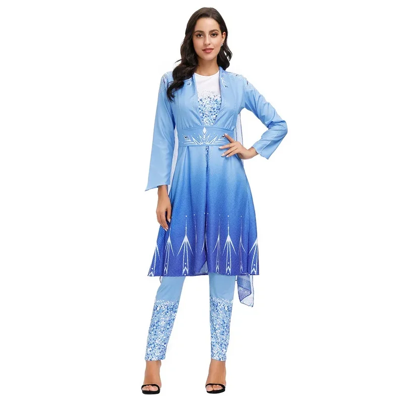 

Вечернее платье принцессы для взрослых и женщин, одежда для косплея на Хэллоуин, костюм Снежной королевы, Эльзы, костюмы персонажей, карнавальные наряды для ролевых игр