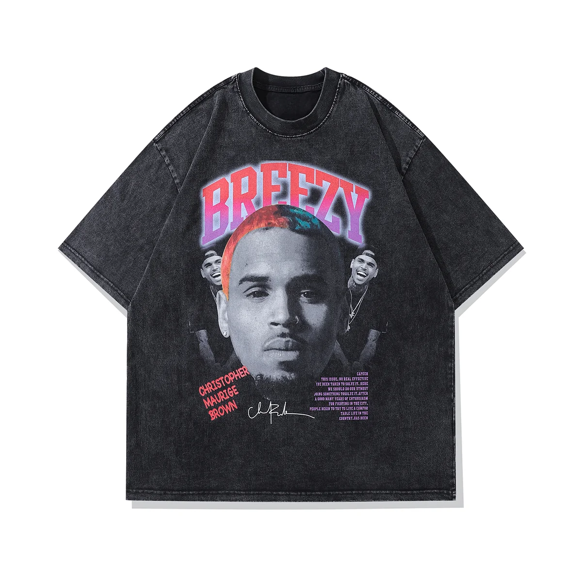 

2024 Summer Hot Sale Brand Retro Motorcycle Short Sleeve 100% Cotton Men's and Women's Street Hip Hop Washed Print T-shirts