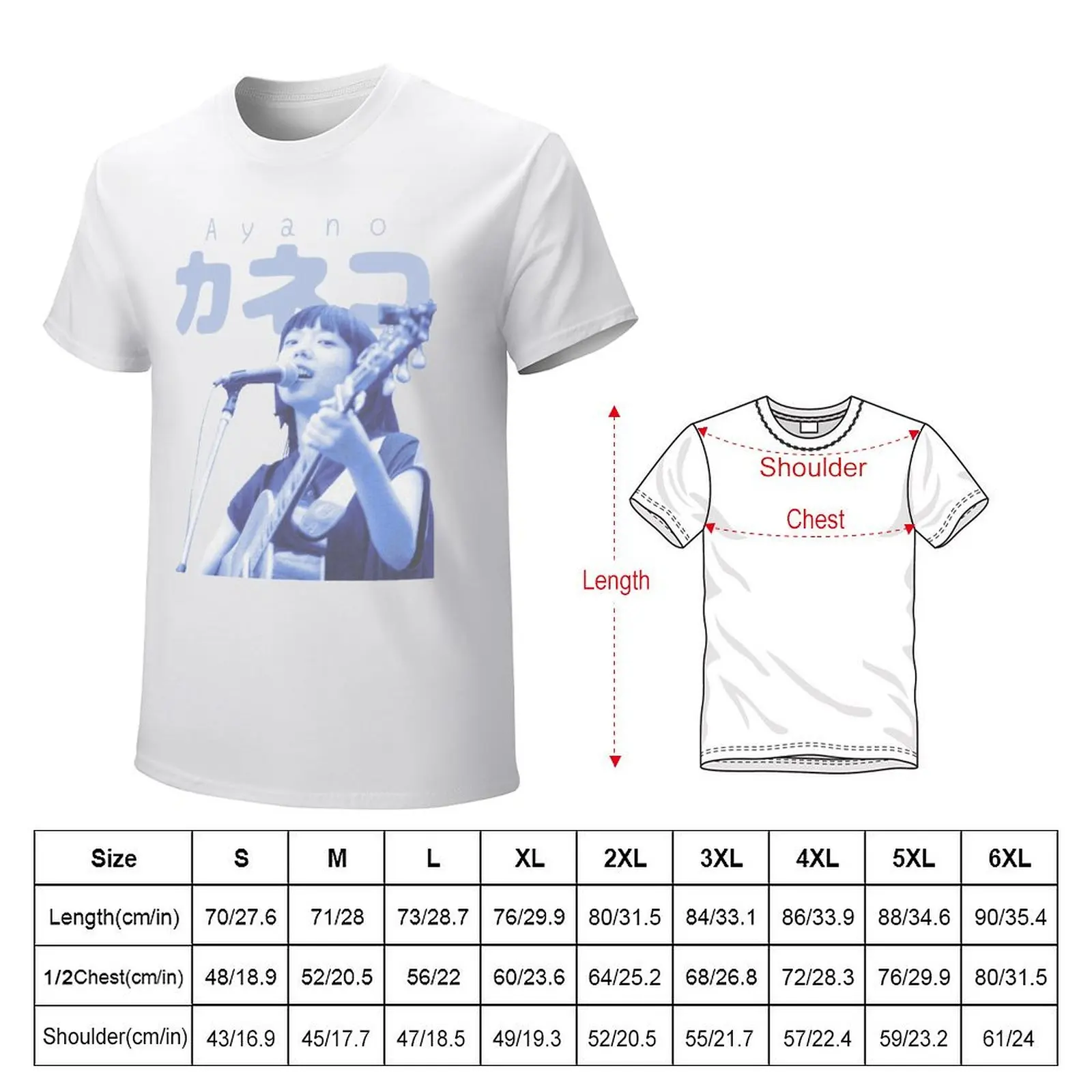 Ayano Kaneko: 70s Blue T-shirt korean fashion customizeds quick drying t shirts for men pack