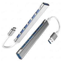 USB 3.0 HUB USB 2.0 HUB USB C HUB Type C HUB Multi Splitter High Speed 5Gbps For PC Computer Multiport USB A HUB Port 7 Ports