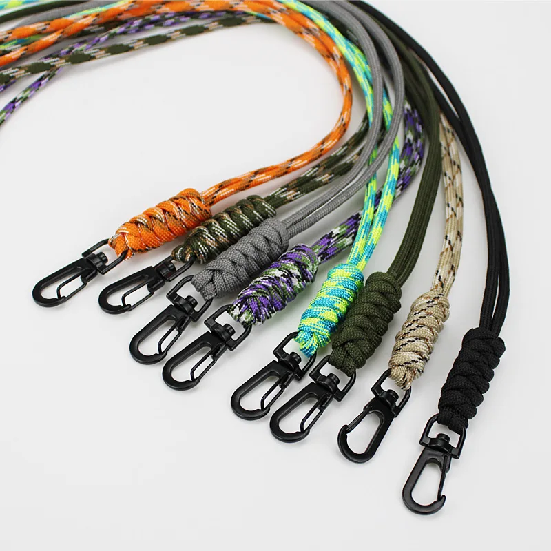 8 Styles Rotatable Buckle Key Ring High Strength Cord Lanyard Mobile Phone Keychain Lanyard Neck Strap Paracord