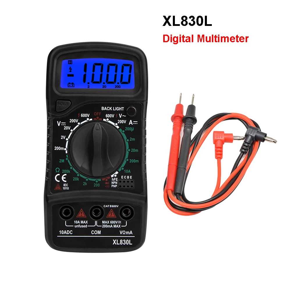 XL830L Multimetro digitale Esr Meter Tester Multimetro portatile AC/DC voltmetro amperometro Ohm Tester misuratore elettrico Multimetro