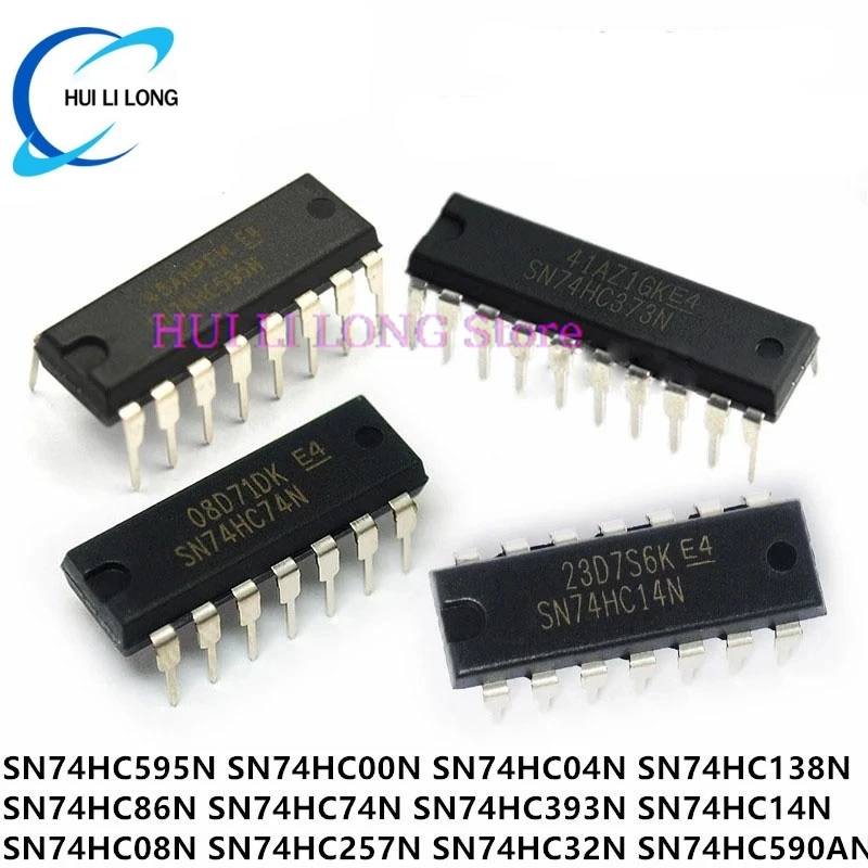 10 pièces SN74HC595N 74HC595N 74HC595 DIP-16 broches SN74HC257N 74HC257 SN74HC393N 74HC393 SN74HC590AN SN74HC590N 74HC590N SN74HC191N