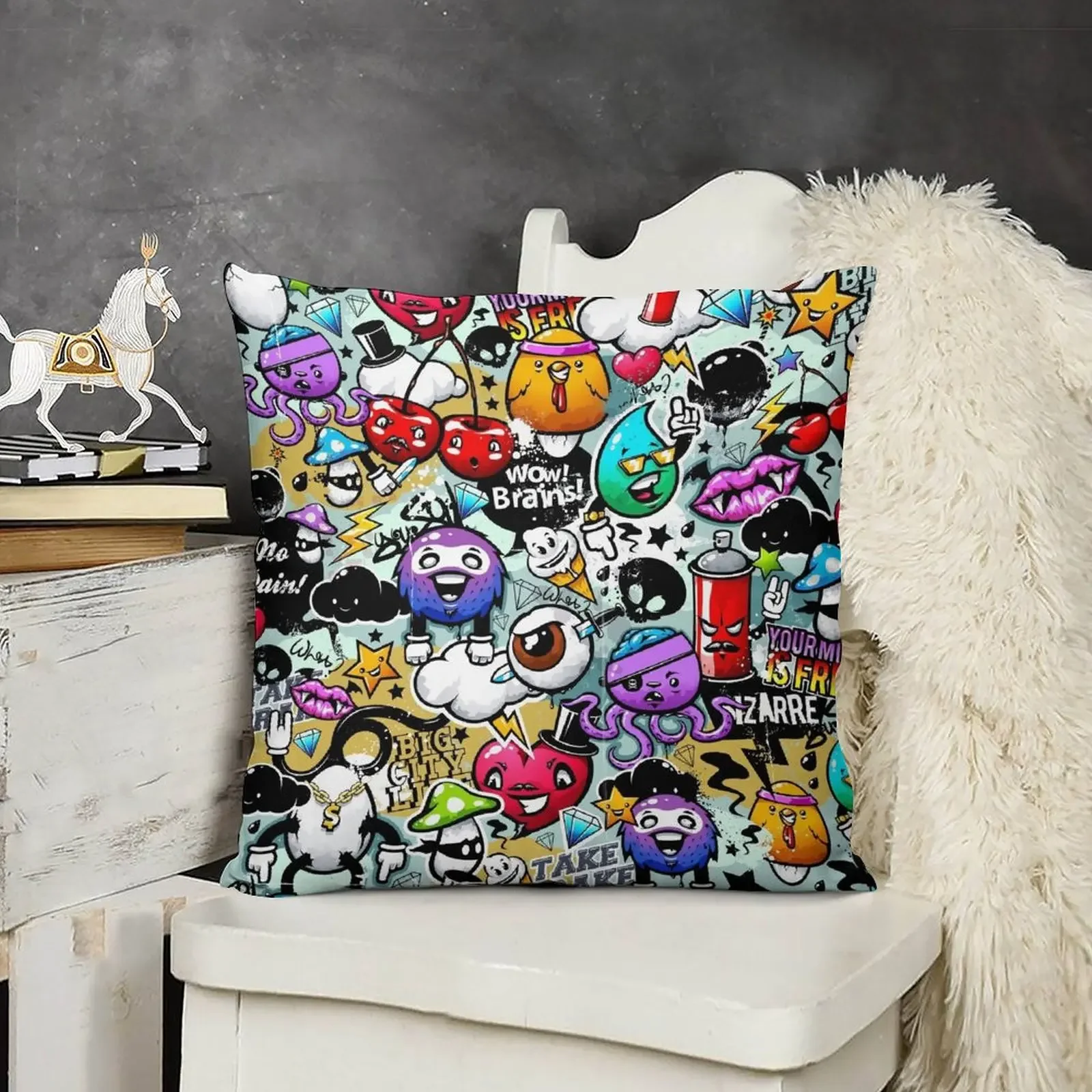 

graffiti fun Throw Pillow Decorative Sofa Cushion Cushions Cover Pillowcases Cushion Covers Sofa pillow
