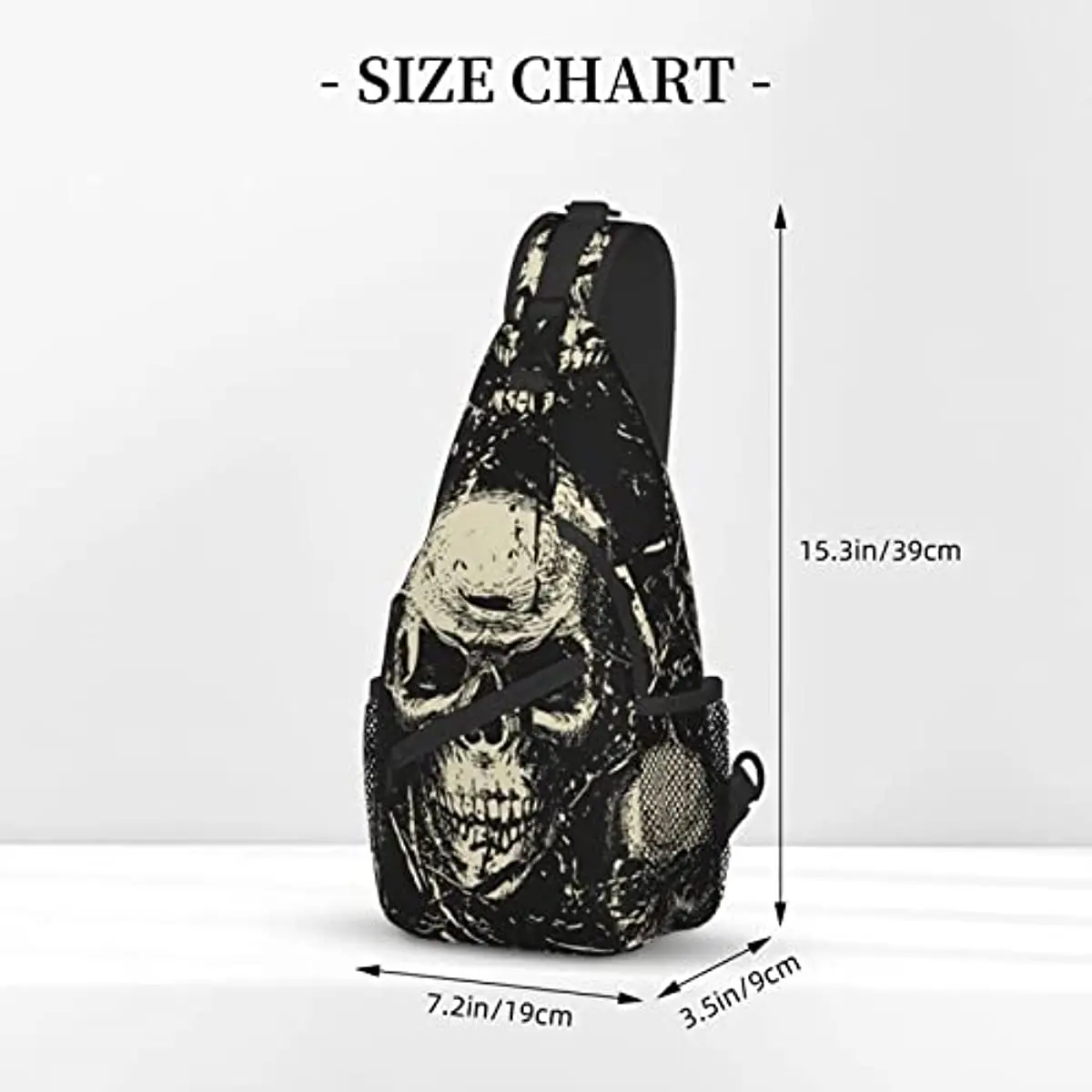 Sugar Skull Chest Bags Crossbody Sling Backpack Travel Hiking Daypack Crossbody Shoulder Bag for Women Men Teens