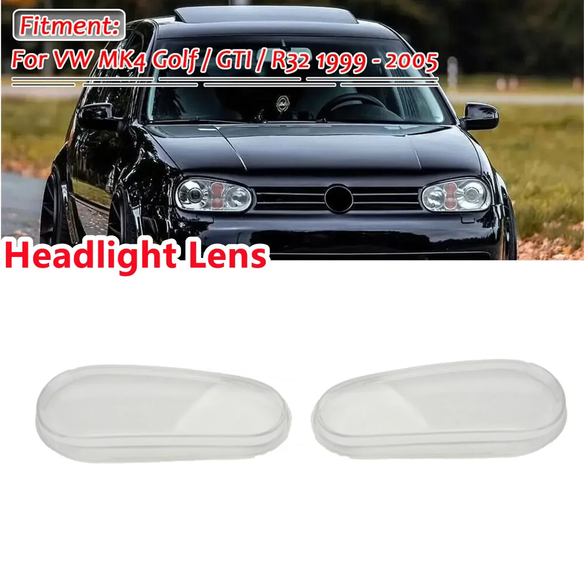 RM-CAR farol lente clara capa abajur farol escudo claro para vw golf 4 mk4 gti/r32 1999-2005 farol capa