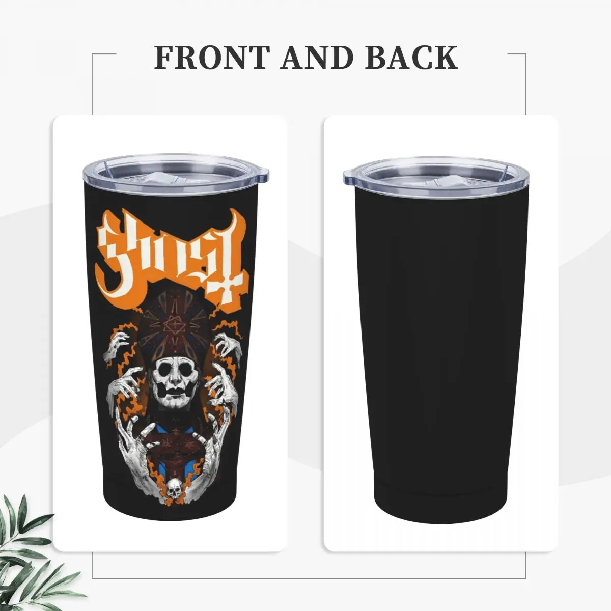 G-Ghost Rock Music Stainless Steel Tumbler Spooky Zombie Car Mugs Large Capacity Thermal Mug Cold and Hot Milk Tea Water Bottle