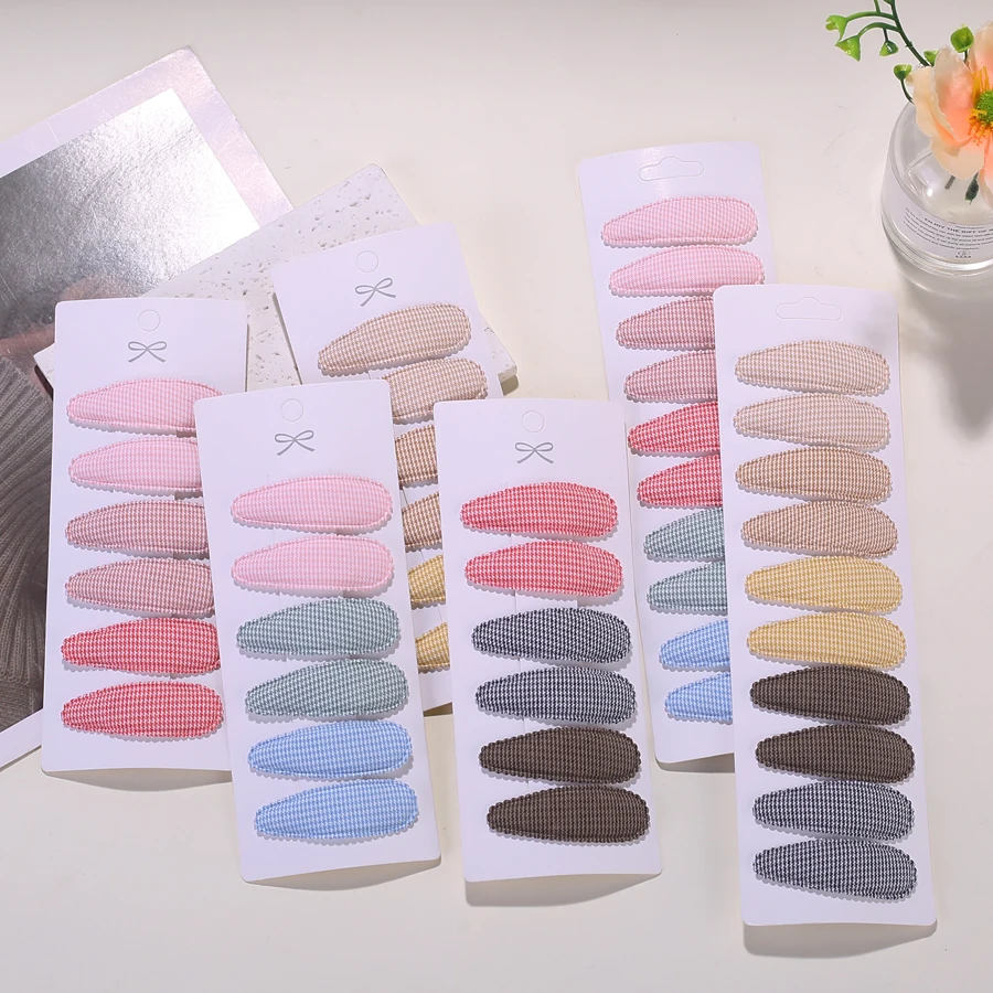 6/10 Sets of New Children's BB Clips, Cute Girls' Water Droplet Clips, Bangs Edge Clips, Women's Hair Accessories Hair Clips