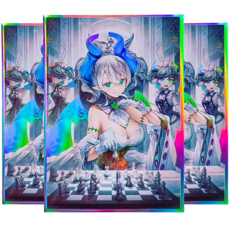 50Pcs/Set YuGiOh Cards Sleeve Labrynth Ariane Arianna Anime Game Characters DIY Colorful Laser Flash Cards Protective Cover Toys