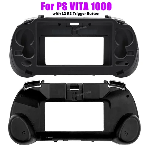 Funda negra de repuesto con soporte para Joypad con botón de disparo L2 R2 para accesorios de juego PS VITA 1000/PSV1000/PS Vita1000