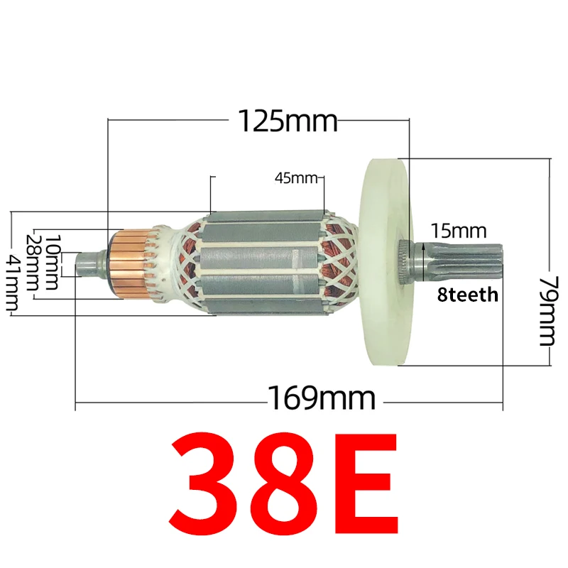 

Armature Rotor Anchor Stator Coil for Hitachi PR-38E 38E Hammer Impact Drill Motor 8 teeth Replacement Parts