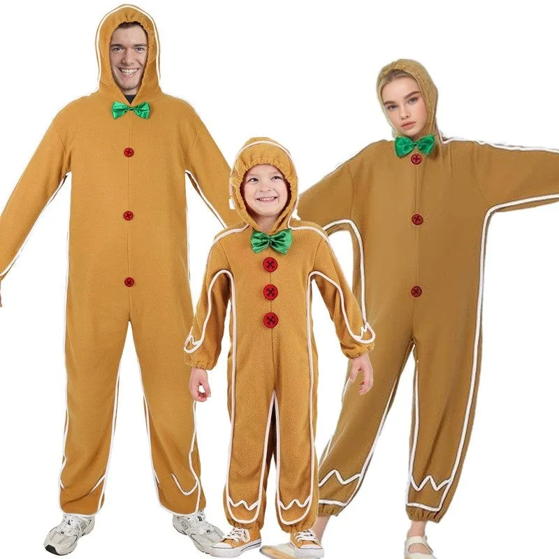 

Christmas Skeleton Knight Role-playing Suit Halloween Parent-Child Gingerbread Man Cosplay Costume One-piece Clothes